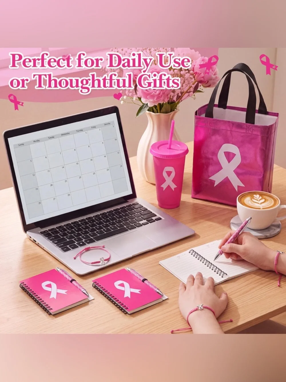 Pink Breast Cancer Awareness Party Favor Set